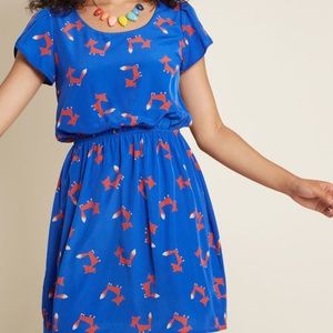 Modcloth Oh My Gosh A-Line Foxes Mini Dress
S